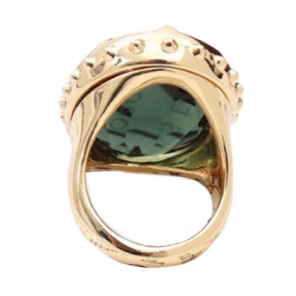 Alexis Bittar Green and Gold Statement Ring in sz 7 New No Tag - Picture 6 of 15